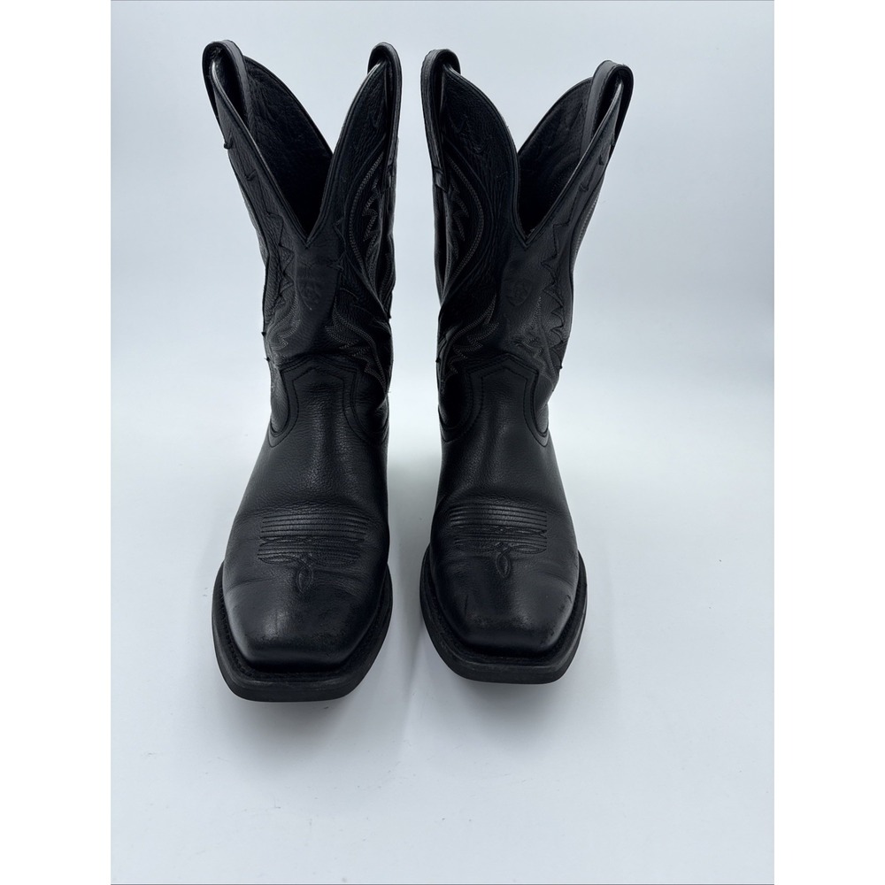 ARIAT LEGEND BLACK LEATHER SQUARE TOE COWBOY BOOTS MEN'S 9.5D